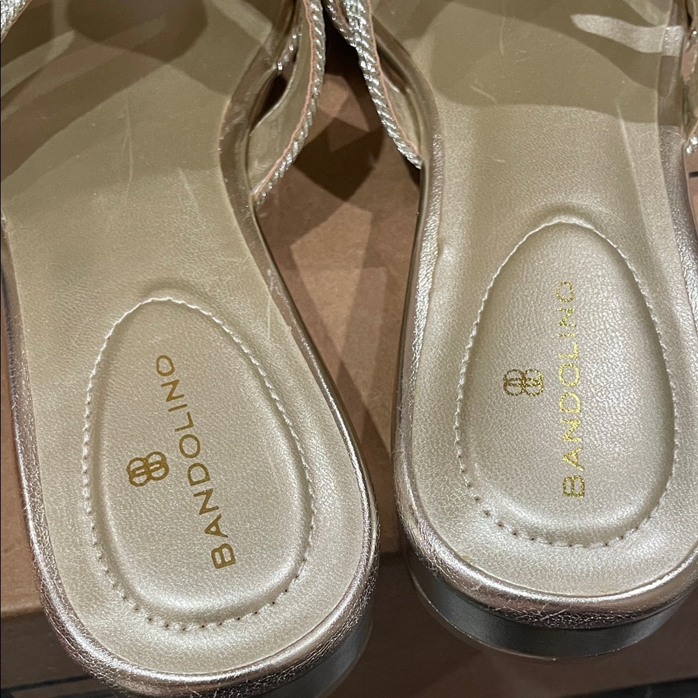 Bandolino Women's Woven Metallic Slide Sandals-New-Size 10 - Picture 6 of 8